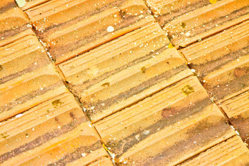 Detail of an old roof with tile called 
