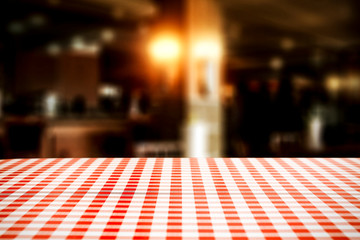 Table background and restaurant interior 