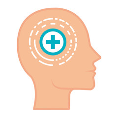 head profile with pluss symbol