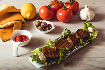 Cooking vegan food. Seitan is vegan meat for veggie burger