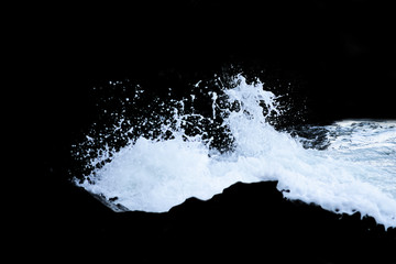 Water Splash Isolated On The Black background
