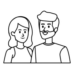 young couple avatars characters