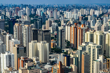 Fototapeta na wymiar Aerial view of big city. Sao Paulo Brazil, South America. 