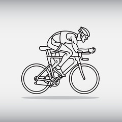 Fototapeta na wymiar Cyclist. Man rides a speed bike. Flat design. Vector. Illustration.