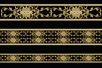 gold pattern on black background