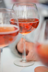Bright drink cider in a large glass