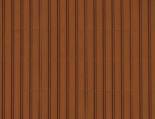 Closeup corrugated stainless steel sheet with brushed textures in brown color