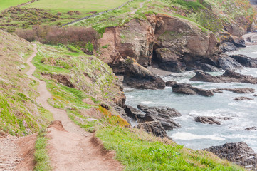Lizard Point, Halbinsel, Küste, Steilküste, Küstenwanderung, Felsen, Cornwall, Frühling, Südengland