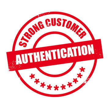 Strong Customer Authentication Anniversary Red Grunge Stamp