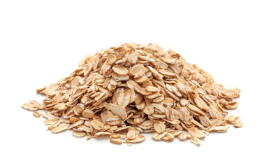 pile of oatmeal isolated on white background