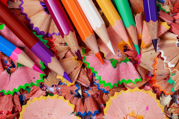 pencils and color shavings