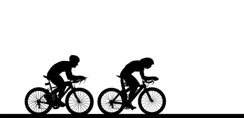 Cycling Silhouette on white background