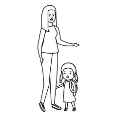 young mother with little daughter