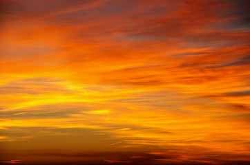 Vivid sky illuminated by the sunset