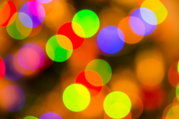 Multicolored defocused bokeh blurry lights