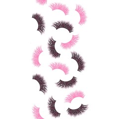Seamless Vector Pattern Border with Lashes and glitter effect