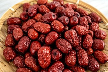 a bamboo sieve dried red dates