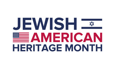 Jewish American Heritage Month. Celebrated in May. Annual recognition of Jewish American achievements in and contributions to the United States of America. Poster, card, banner and background. Vector