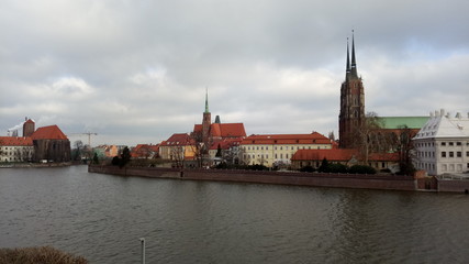 Obraz premium rainy day in city of Wroclaw