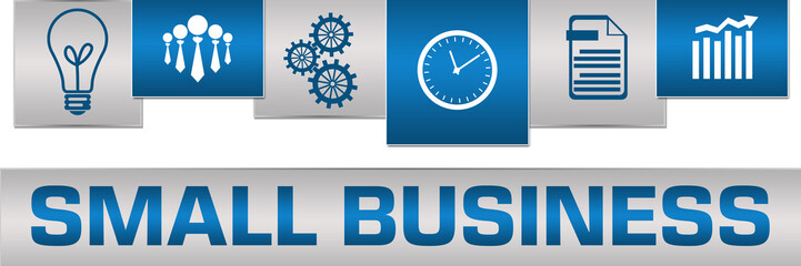Small Business Business Symbols Blue Grey On Top Horizontal 