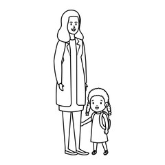 young mother with little daughter