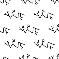 Seamless pattern with black cartoon cracks. Isolated on white background. Vector Illustration for t-shirt, fabric, web, background