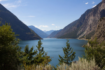 Landscape view of Seton Lake in British Columbia, Canada