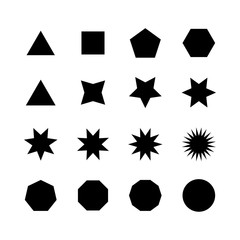 Geometric shapes set vector. Black set of geometric.