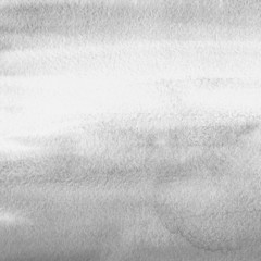 Silver with gray ink and watercolor texture on white paper background. Paint leaks and ombre effects. Hand painted abstract image.