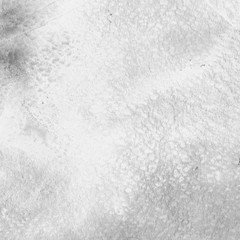 Silver with gray ink and watercolor texture on white paper background. Paint leaks and ombre effects. Hand painted abstract image. © artistmef