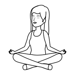 beautiful woman practicing yoga