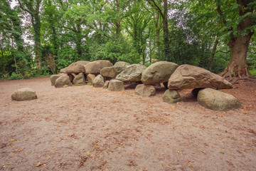 Naklejka premium Side view of Dolmen D27 in the vicinity of Borger