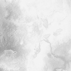 Silver with gray ink and watercolor texture on white paper background. Paint leaks and ombre effects. Hand painted abstract image.