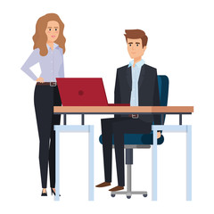 business couple in the workplace