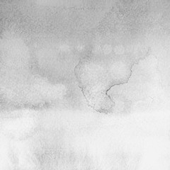 Fototapeta premium Silver with gray ink and watercolor texture on white paper background. Paint leaks and ombre effects. Hand painted abstract image.