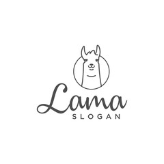 lama line vector illustration logo design © bagus