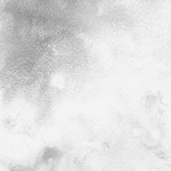 Fototapeta premium Silver with gray ink and watercolor texture on white paper background. Paint leaks and ombre effects. Hand painted abstract image.