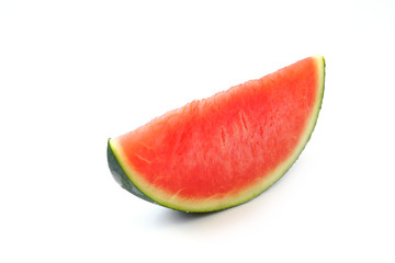 Watermelon slice no seeds isolated on white background