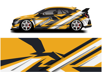 Wrap livery decal car vector , supercar, rally, drift . Graphic abstract stripe racing background . Eps 10