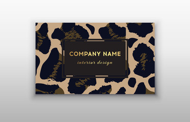 Business card trendy leopard pattern.