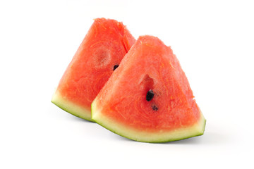 Watermelon slice  seeds isolated on white background