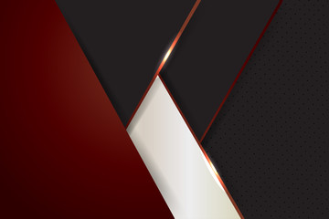Red and black Abstract material frame layout modern tech with layer design template background
