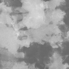 Silver with gray ink and watercolor texture on white paper background. Paint leaks and ombre effects. Hand painted abstract image.