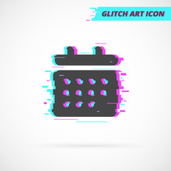 Flat Style Calendar Glitch simple isolated Icon
