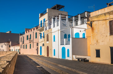 The old town of Alghero (L’Alguer), province of Sassari , northwestern Sardinia, Italy. - obrazy, fototapety, plakaty
