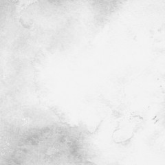 Silver with gray ink and watercolor texture on white paper background. Paint leaks and ombre effects. Hand painted abstract image.