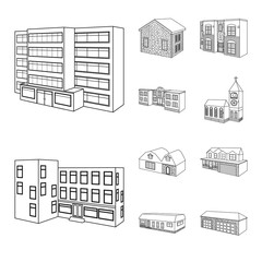 Vector design of city and construction sign. Collection of city and estate stock symbol for web.