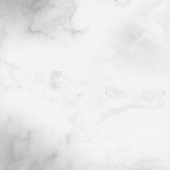 Silver with gray ink and watercolor texture on white paper background. Paint leaks and ombre effects. Hand painted abstract image.