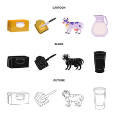 Vector design of creamy and product icon. Set of creamy and farm vector icon for stock.