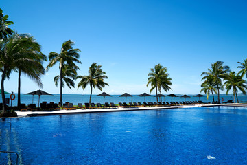 Fototapeta na wymiar A beach resort in Fiji.